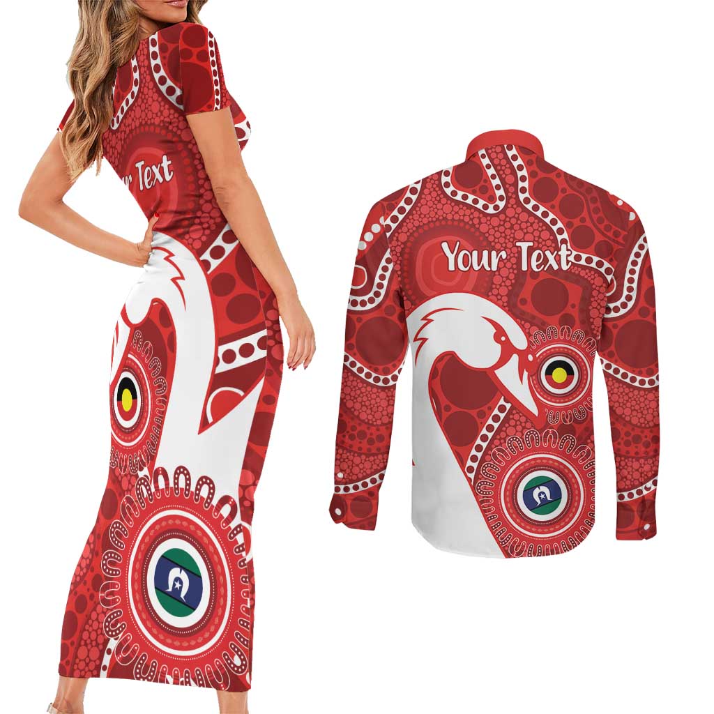 Sydney Swans NAIDOC Week 2026 Personalised Couples Matching Short Sleeve Bodycon Dress and Long Sleeve Button Shirt 50 Years of Deadly Aboriginal Art