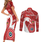 Sydney Swans NAIDOC Week 2026 Personalised Couples Matching Short Sleeve Bodycon Dress and Long Sleeve Button Shirt 50 Years of Deadly Aboriginal Art