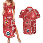 Sydney Swans NAIDOC Week 2026 Personalised Couples Matching Summer Maxi Dress and Hawaiian Shirt 50 Years of Deadly Aboriginal Art