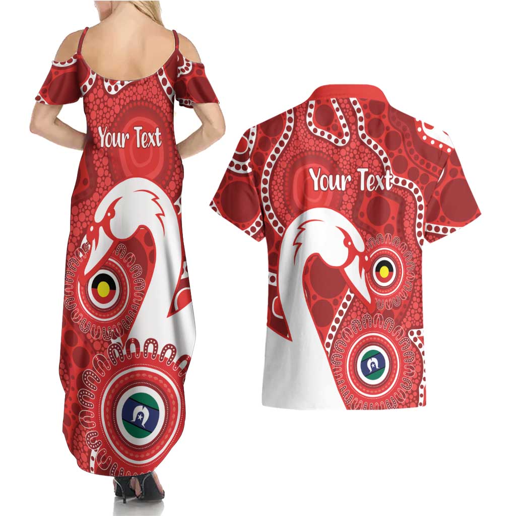 Sydney Swans NAIDOC Week 2026 Personalised Couples Matching Summer Maxi Dress and Hawaiian Shirt 50 Years of Deadly Aboriginal Art