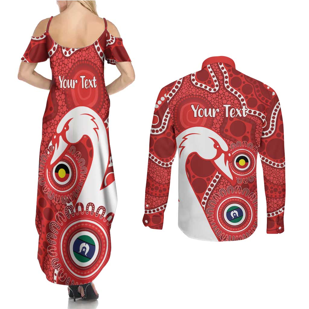Sydney Swans NAIDOC Week 2026 Personalised Couples Matching Summer Maxi Dress and Long Sleeve Button Shirt 50 Years of Deadly Aboriginal Art