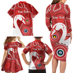 Sydney Swans NAIDOC Week 2026 Personalised Family Matching Long Sleeve Bodycon Dress and Hawaiian Shirt 50 Years of Deadly Aboriginal Art