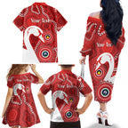 Sydney Swans NAIDOC Week 2026 Personalised Family Matching Off The Shoulder Long Sleeve Dress and Hawaiian Shirt 50 Years of Deadly Aboriginal Art