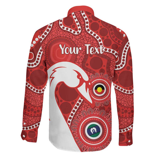 Sydney Swans NAIDOC Week 2026 Personalised Family Matching Off The Shoulder Long Sleeve Dress and Hawaiian Shirt 50 Years of Deadly Aboriginal Art