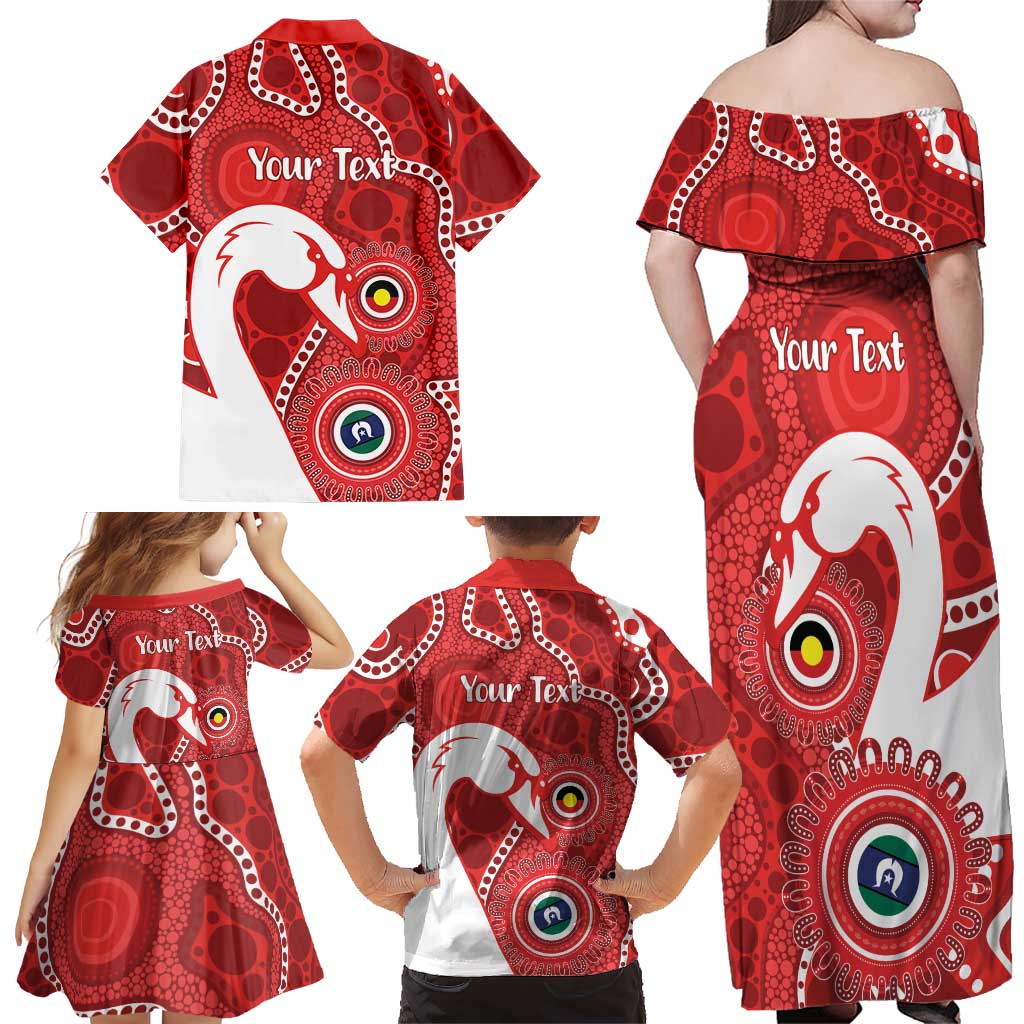 Sydney Swans NAIDOC Week 2026 Personalised Family Matching Off Shoulder Maxi Dress and Hawaiian Shirt 50 Years of Deadly Aboriginal Art
