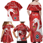 Sydney Swans NAIDOC Week 2026 Personalised Family Matching Off Shoulder Maxi Dress and Hawaiian Shirt 50 Years of Deadly Aboriginal Art