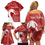 Sydney Swans NAIDOC Week 2026 Personalised Family Matching Off Shoulder Short Dress and Hawaiian Shirt 50 Years of Deadly Aboriginal Art