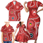 Sydney Swans NAIDOC Week 2026 Personalised Family Matching Short Sleeve Bodycon Dress and Hawaiian Shirt 50 Years of Deadly Aboriginal Art