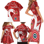 Sydney Swans NAIDOC Week 2026 Personalised Family Matching Short Sleeve Bodycon Dress and Hawaiian Shirt 50 Years of Deadly Aboriginal Art