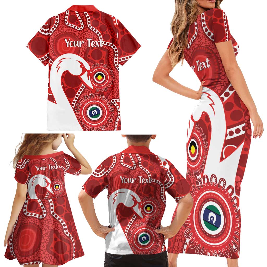 Sydney Swans NAIDOC Week 2026 Personalised Family Matching Short Sleeve Bodycon Dress and Hawaiian Shirt 50 Years of Deadly Aboriginal Art