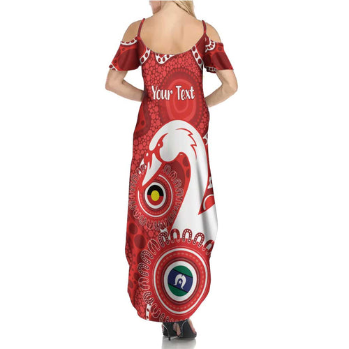 Sydney Swans NAIDOC Week 2026 Personalised Family Matching Summer Maxi Dress and Hawaiian Shirt 50 Years of Deadly Aboriginal Art