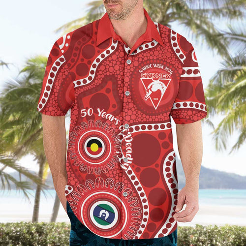 Sydney Swans NAIDOC Week 2026 Personalised Hawaiian Shirt 50 Years of Deadly Aboriginal Art