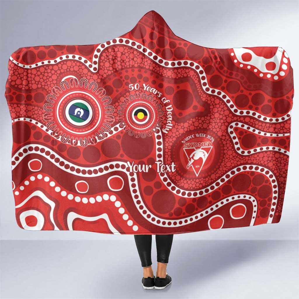 Sydney Swans NAIDOC Week 2026 Personalised Hooded Blanket 50 Years of Deadly Aboriginal Art
