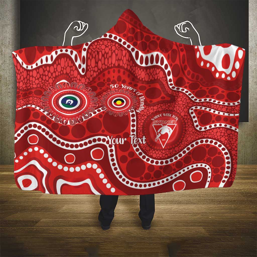 Sydney Swans NAIDOC Week 2026 Personalised Hooded Blanket 50 Years of Deadly Aboriginal Art