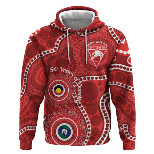 Sydney Swans NAIDOC Week 2026 Personalised Hoodie 50 Years of Deadly Aboriginal Art