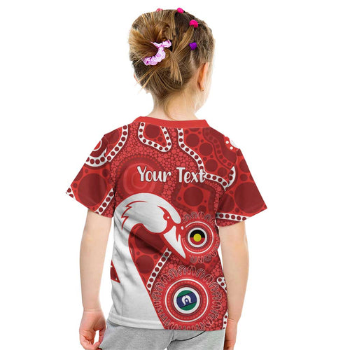 Sydney Swans NAIDOC Week 2026 Personalised Kid T Shirt 50 Years of Deadly Aboriginal Art
