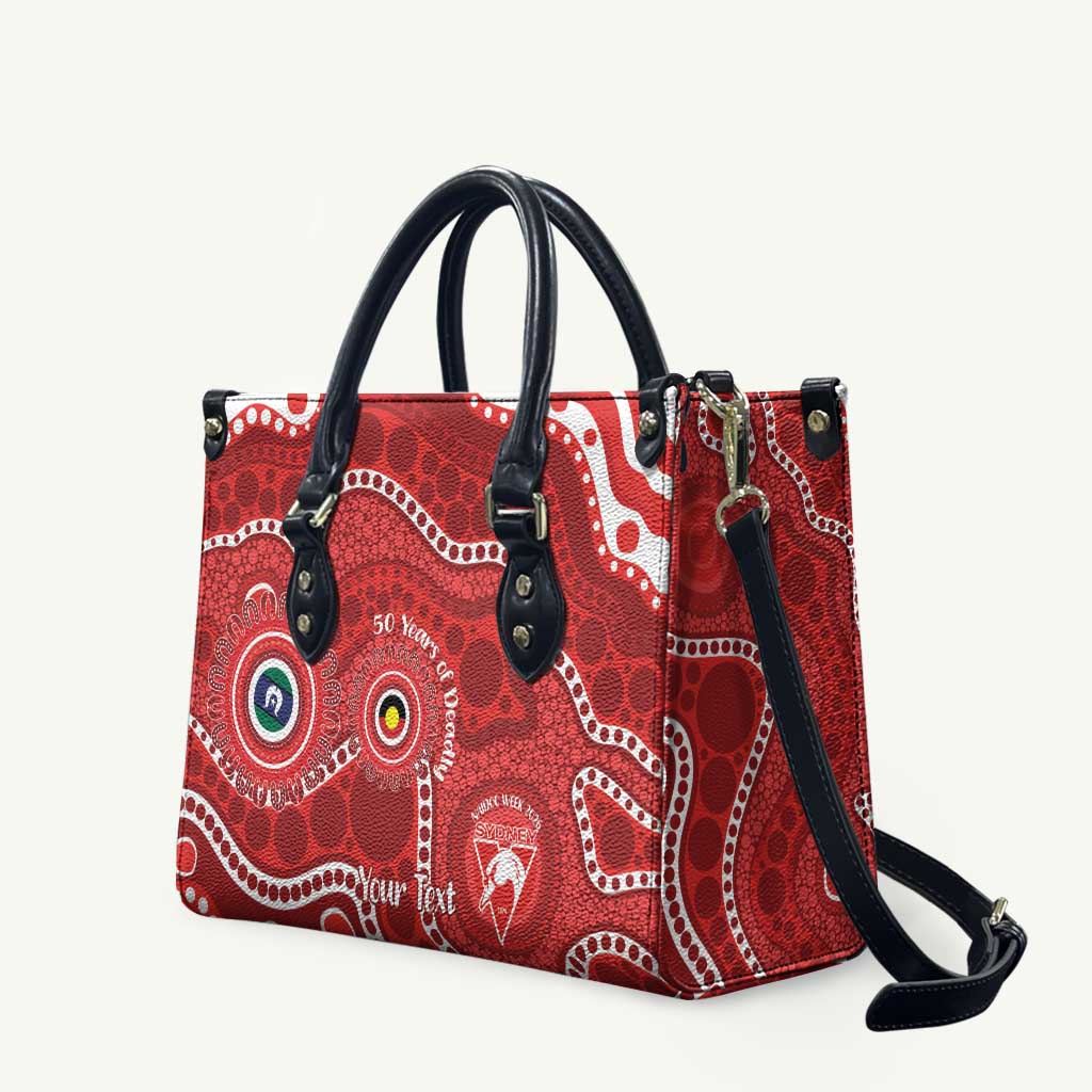 Sydney Swans NAIDOC Week 2026 Personalised Leather Bag 50 Years of Deadly Aboriginal Art