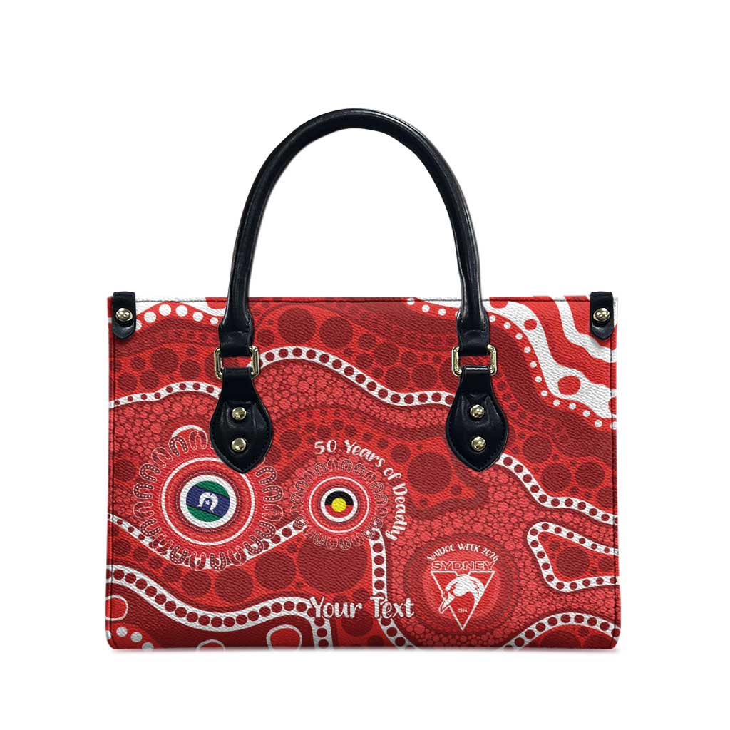 Sydney Swans NAIDOC Week 2026 Personalised Leather Bag 50 Years of Deadly Aboriginal Art