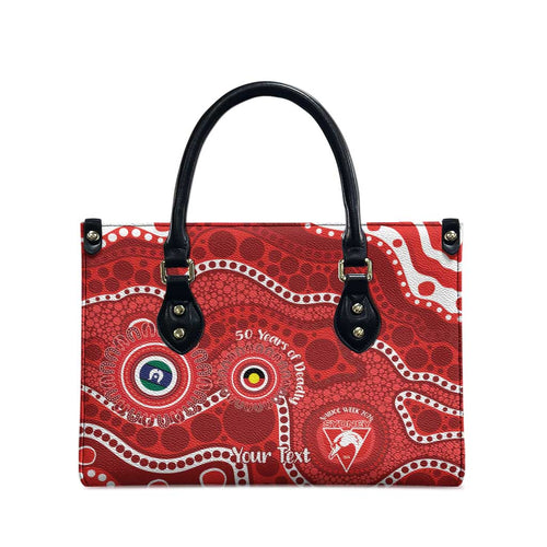 Sydney Swans NAIDOC Week 2026 Personalised Leather Bag 50 Years of Deadly Aboriginal Art