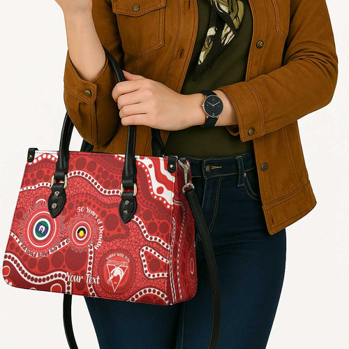 Sydney Swans NAIDOC Week 2026 Personalised Leather Bag 50 Years of Deadly Aboriginal Art