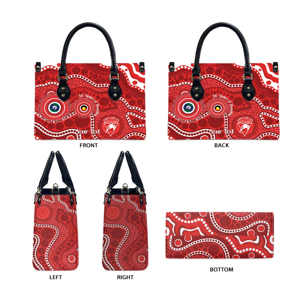 Sydney Swans NAIDOC Week 2026 Personalised Leather Bag 50 Years of Deadly Aboriginal Art