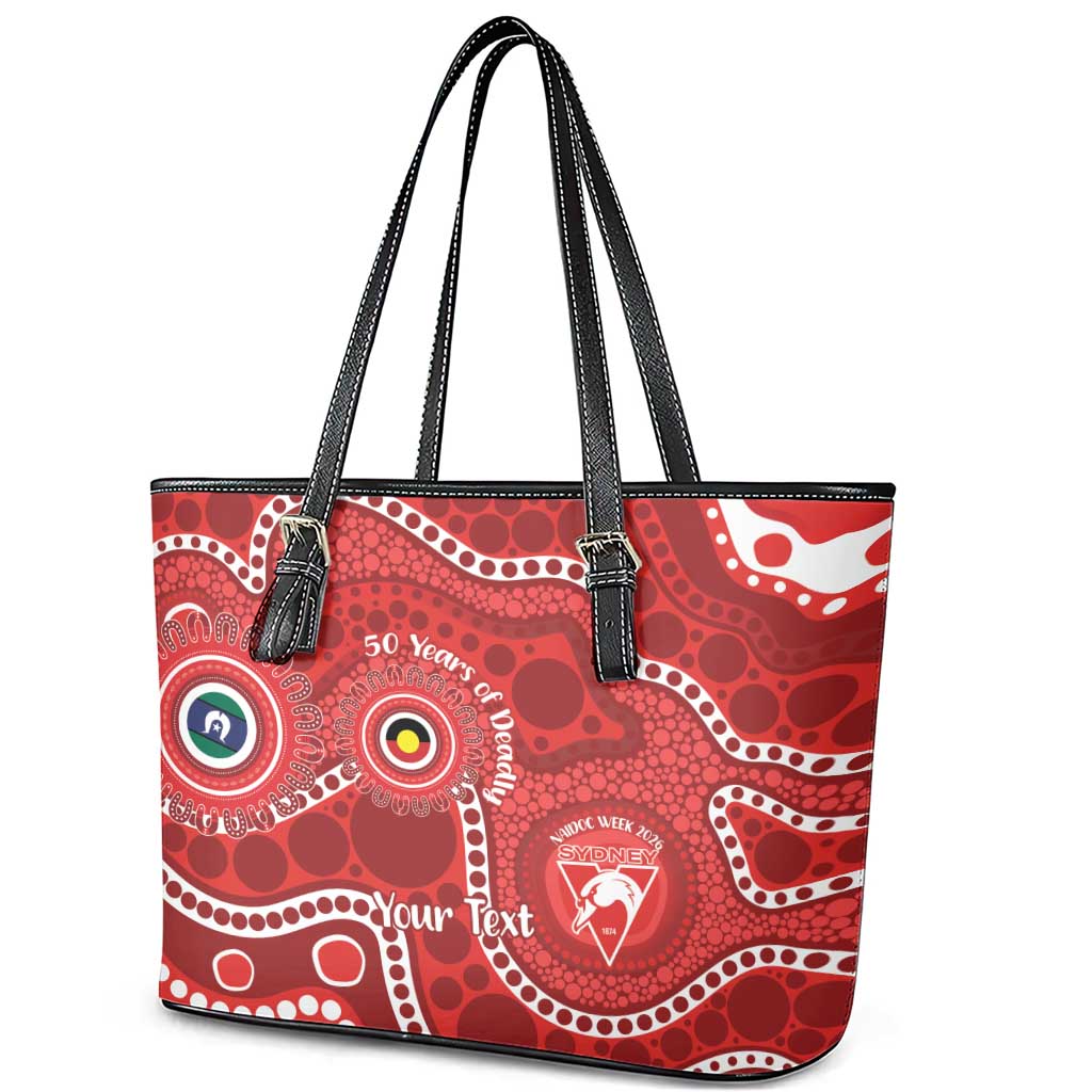 Sydney Swans NAIDOC Week 2026 Personalised Leather Tote Bag 50 Years of Deadly Aboriginal Art