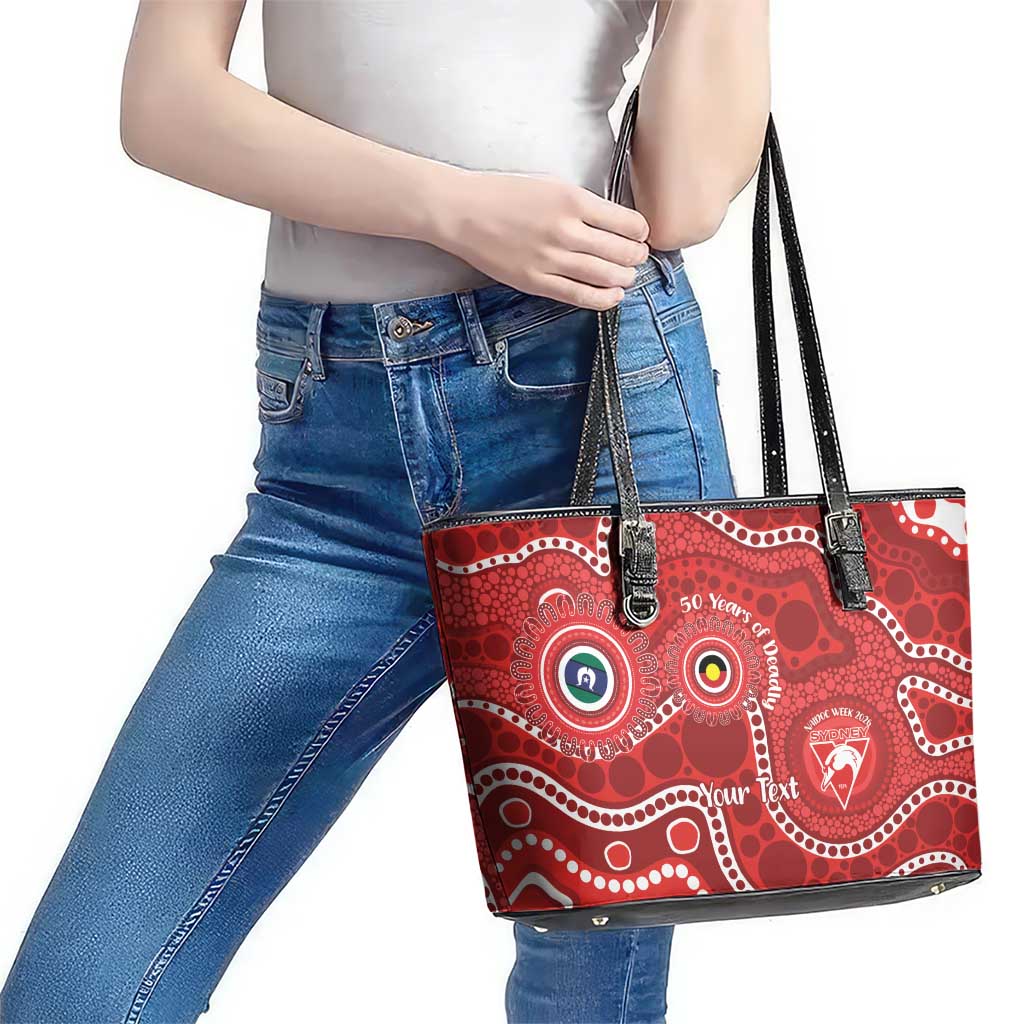 Sydney Swans NAIDOC Week 2026 Personalised Leather Tote Bag 50 Years of Deadly Aboriginal Art