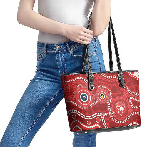 Sydney Swans NAIDOC Week 2026 Personalised Leather Tote Bag 50 Years of Deadly Aboriginal Art