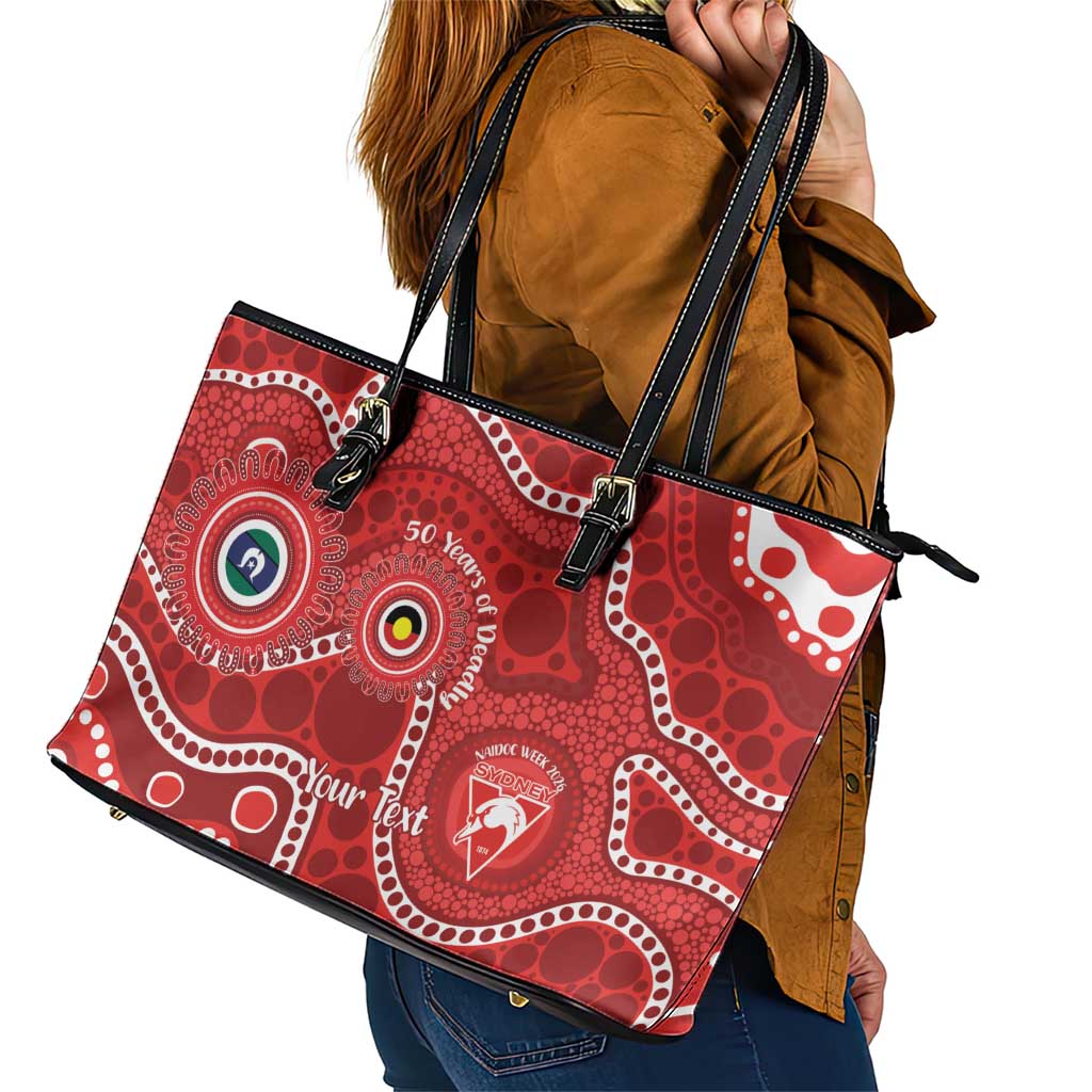 Sydney Swans NAIDOC Week 2026 Personalised Leather Tote Bag 50 Years of Deadly Aboriginal Art