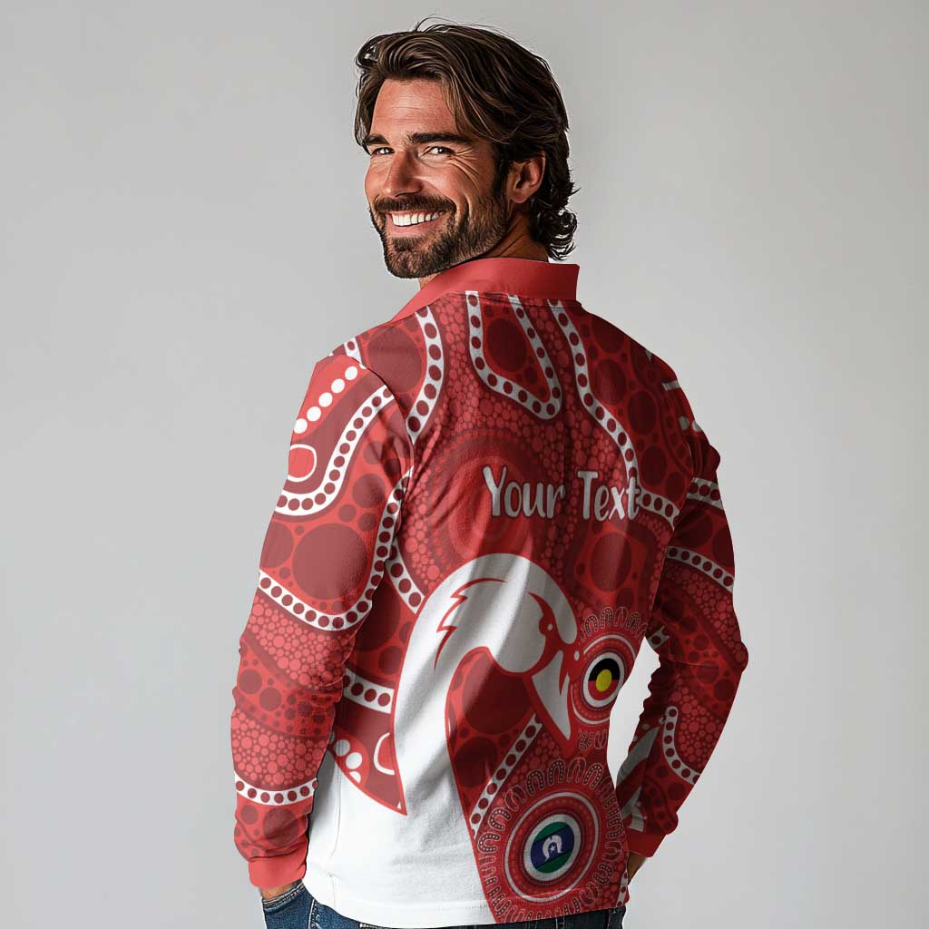 Sydney Swans NAIDOC Week 2026 Personalised Long Sleeve Polo Shirt 50 Years of Deadly Aboriginal Art