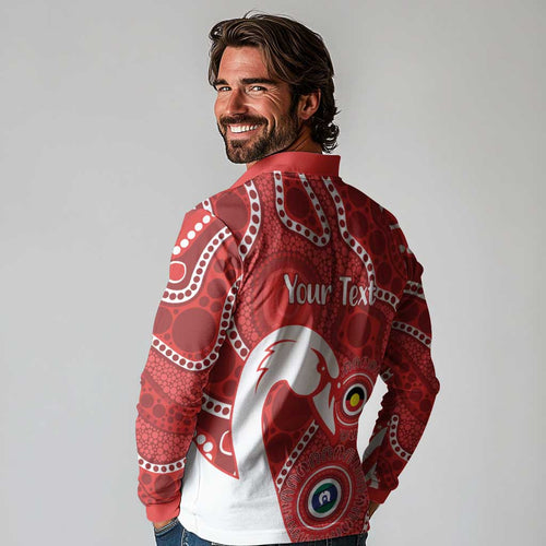 Sydney Swans NAIDOC Week 2026 Personalised Long Sleeve Polo Shirt 50 Years of Deadly Aboriginal Art