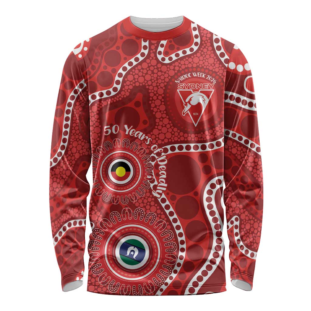 Sydney Swans NAIDOC Week 2026 Personalised Long Sleeve Shirt 50 Years of Deadly Aboriginal Art