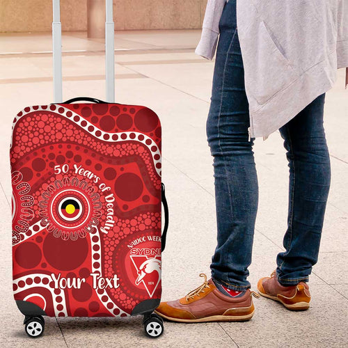 Sydney Swans NAIDOC Week 2026 Personalised Luggage Cover 50 Years of Deadly Aboriginal Art