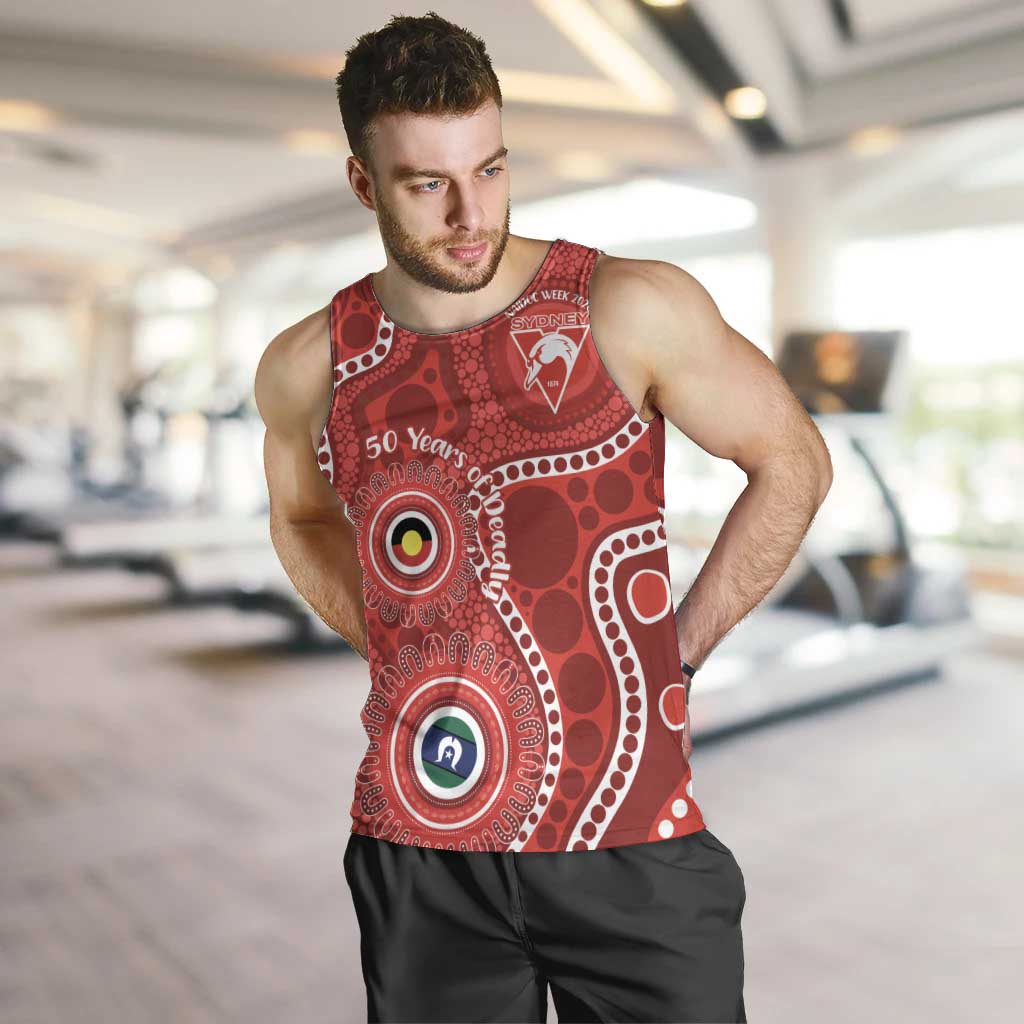 Sydney Swans NAIDOC Week 2026 Personalised Men Tank Top 50 Years of Deadly Aboriginal Art