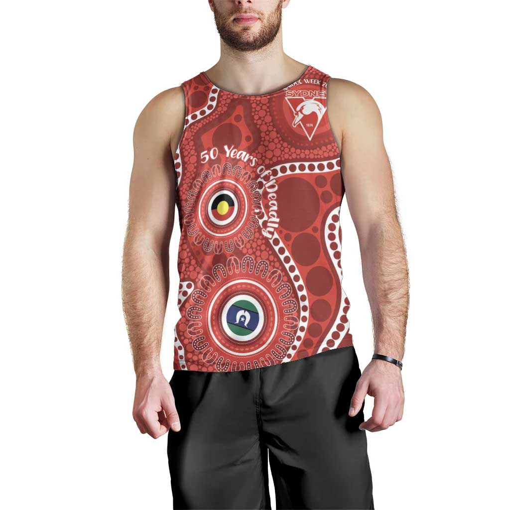Sydney Swans NAIDOC Week 2026 Personalised Men Tank Top 50 Years of Deadly Aboriginal Art