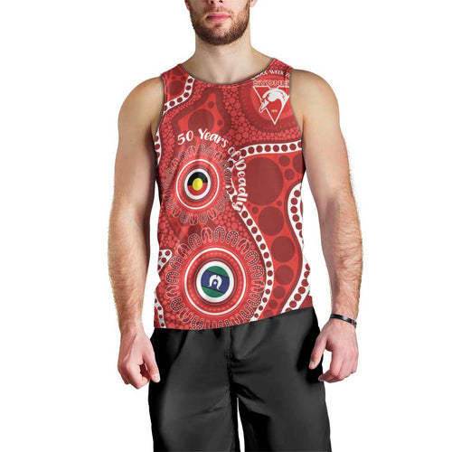 Sydney Swans NAIDOC Week 2026 Personalised Men Tank Top 50 Years of Deadly Aboriginal Art