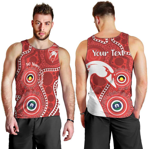 Sydney Swans NAIDOC Week 2026 Personalised Men Tank Top 50 Years of Deadly Aboriginal Art