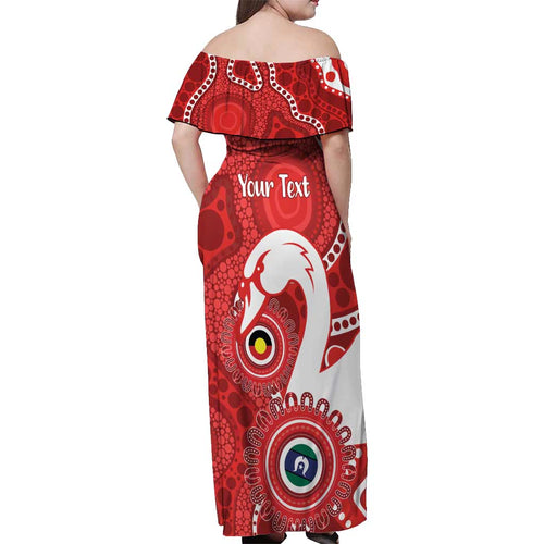 Sydney Swans NAIDOC Week 2026 Personalised Off Shoulder Maxi Dress 50 Years of Deadly Aboriginal Art