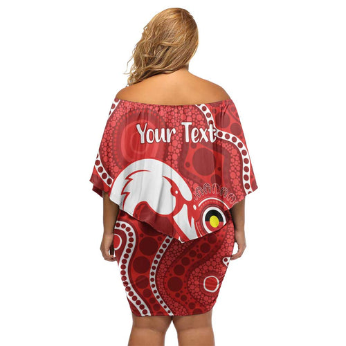 Sydney Swans NAIDOC Week 2026 Personalised Off Shoulder Short Dress 50 Years of Deadly Aboriginal Art