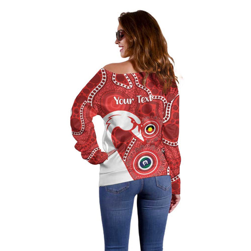 Sydney Swans NAIDOC Week 2026 Personalised Off Shoulder Sweater 50 Years of Deadly Aboriginal Art
