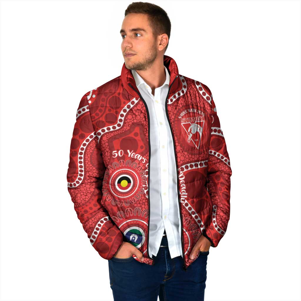 Sydney Swans NAIDOC Week 2026 Personalised Padded Jacket 50 Years of Deadly Aboriginal Art