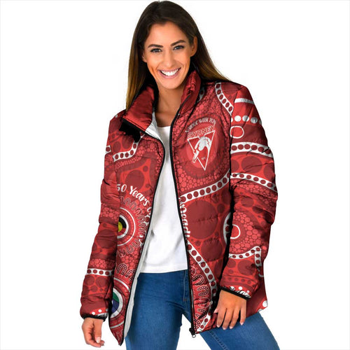 Sydney Swans NAIDOC Week 2026 Personalised Padded Jacket 50 Years of Deadly Aboriginal Art