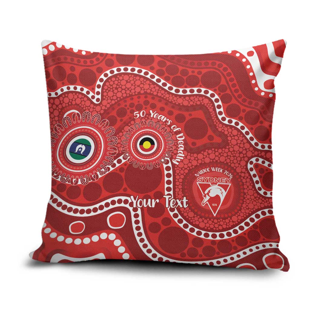 Sydney Swans NAIDOC Week 2026 Personalised Pillow Cover 50 Years of Deadly Aboriginal Art