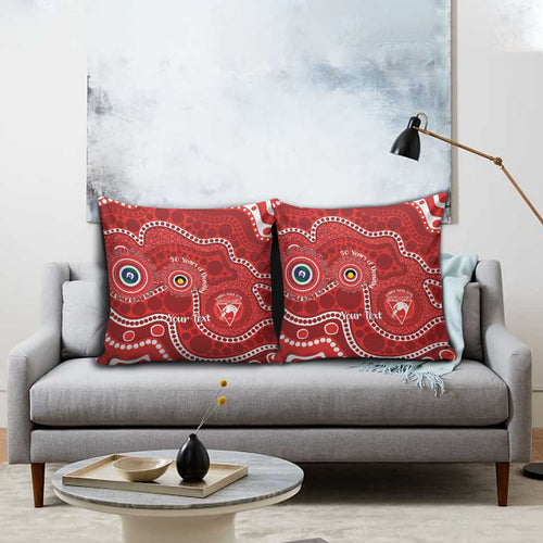 Sydney Swans NAIDOC Week 2026 Personalised Pillow Cover 50 Years of Deadly Aboriginal Art