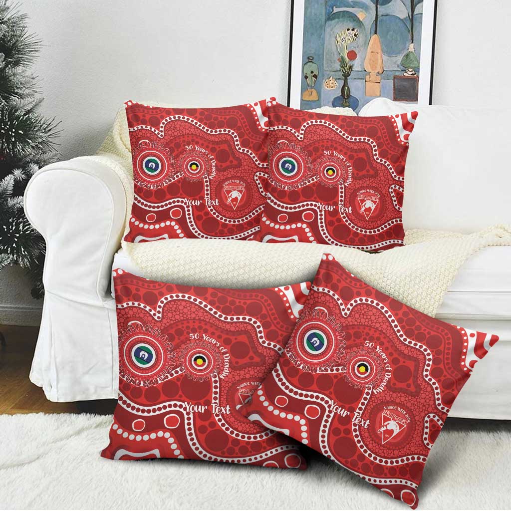 Sydney Swans NAIDOC Week 2026 Personalised Pillow Cover 50 Years of Deadly Aboriginal Art