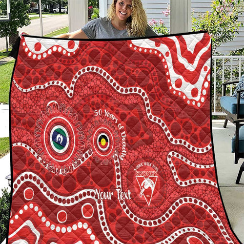 Sydney Swans NAIDOC Week 2026 Personalised Quilt 50 Years of Deadly Aboriginal Art