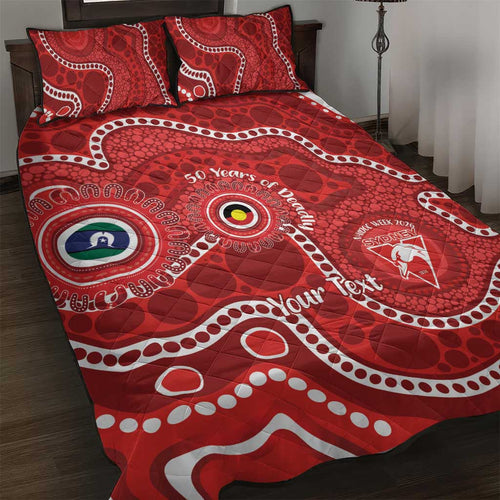 Sydney Swans NAIDOC Week 2026 Personalised Quilt Bed Set 50 Years of Deadly Aboriginal Art