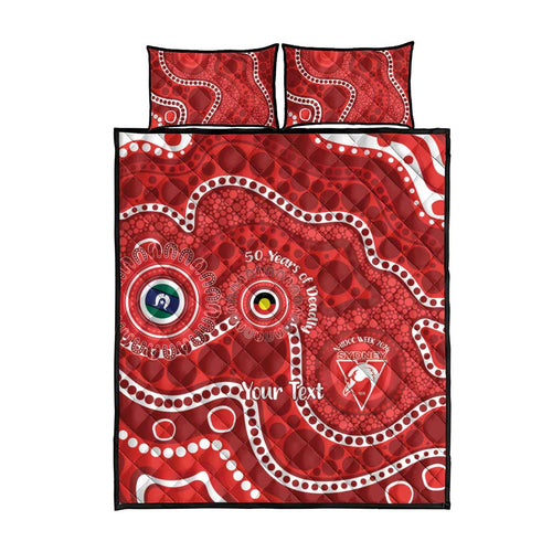 Sydney Swans NAIDOC Week 2026 Personalised Quilt Bed Set 50 Years of Deadly Aboriginal Art