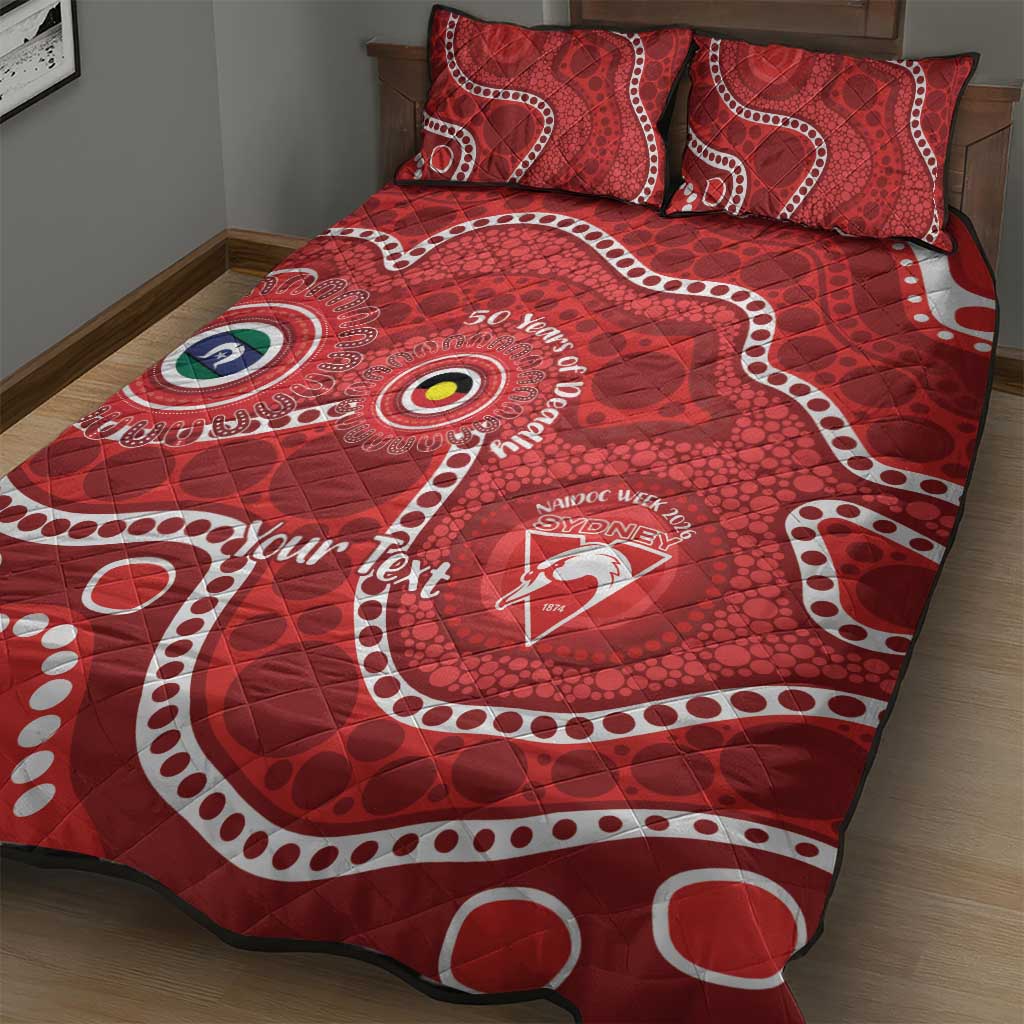 Sydney Swans NAIDOC Week 2026 Personalised Quilt Bed Set 50 Years of Deadly Aboriginal Art