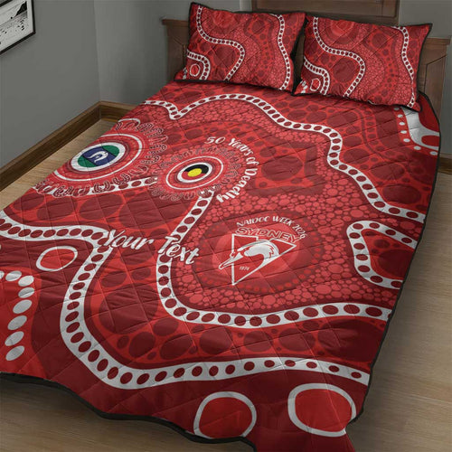 Sydney Swans NAIDOC Week 2026 Personalised Quilt Bed Set 50 Years of Deadly Aboriginal Art